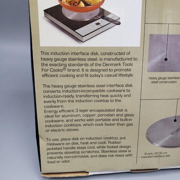NEW Denmark 8-inch Induction Interface Disk of Stainless Steel with Rubber Grip - Picture 4 of 11